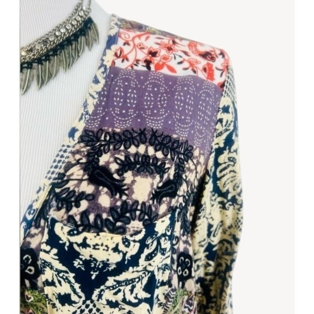 Artisan De Lux X Anthropologie Boho Paisley Asymmetrical Button Down Top - Picture 13 of 16
